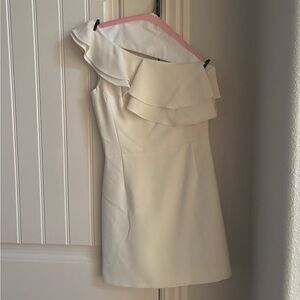 Elegant Off-Shoulder Cream Dress